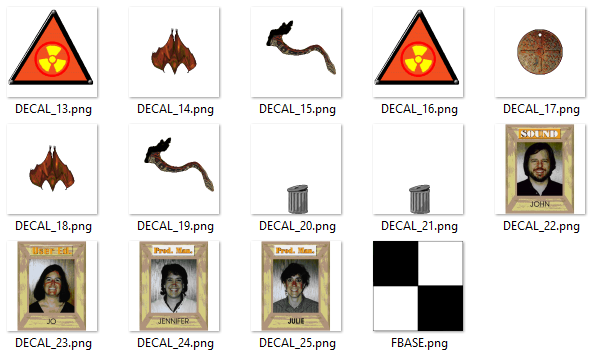DECAL_22, DECAL_23, DECAL24 and DECAL_25 are showing the developer photos.